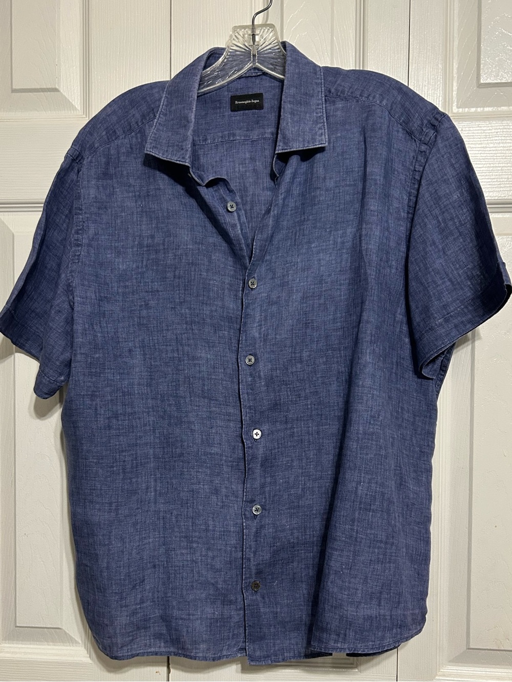 Ermenegildo Zegna Short-Sleeve Button-Down Shirt - Navy